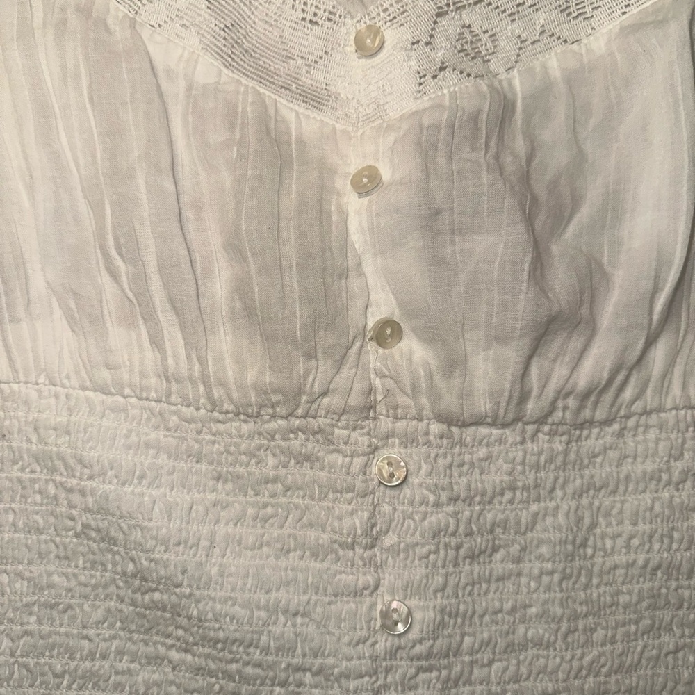 American Eagle Outfitters AE Long-Sleeve Smocked Blouse - White - Picture 9 of 13